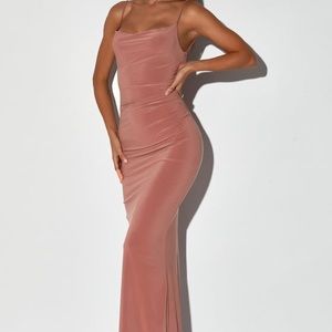 Lulu’s NWT Dark Rose Cowl Neck Mermaid Maxi Dress